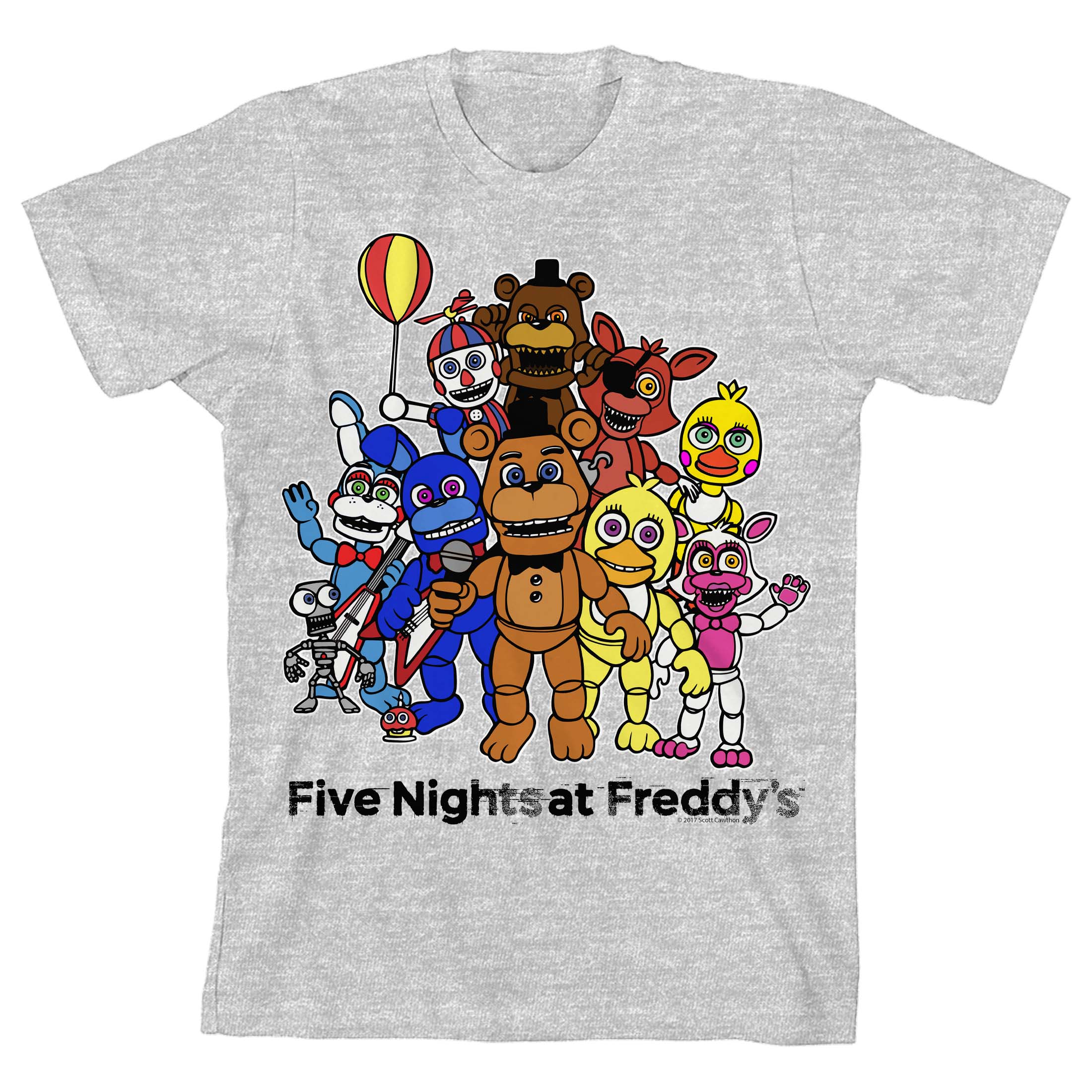 Five Nights At Freddy's Full Cast Boy's Heather Grey T-shirt